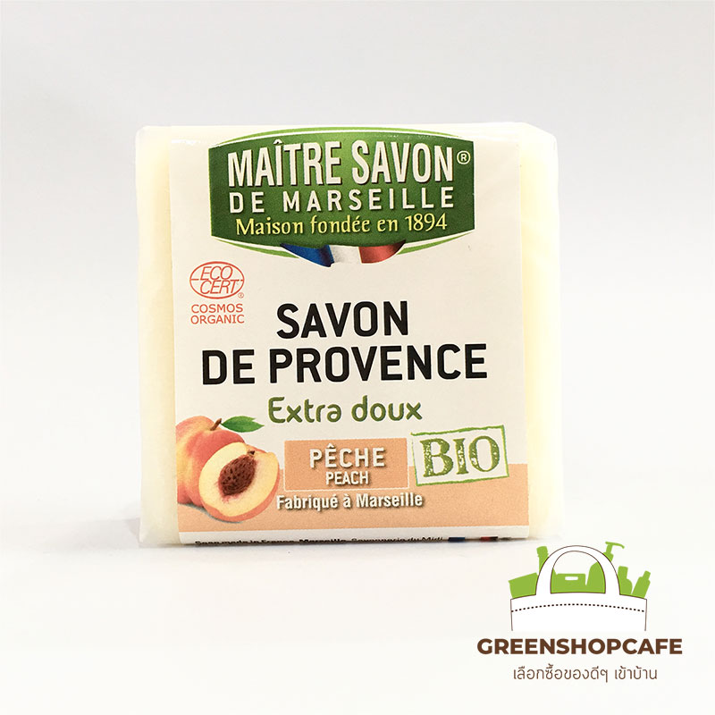 สบู่โพรวองซ์ออแกนิค กลิ่นพีช 100 g. Maitre Savon de Marseille